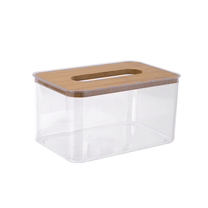 Z72-A01-4A composite board cover Nordic simple and creative tissue box, transparent tissue box for home living room coffee table Item Picture