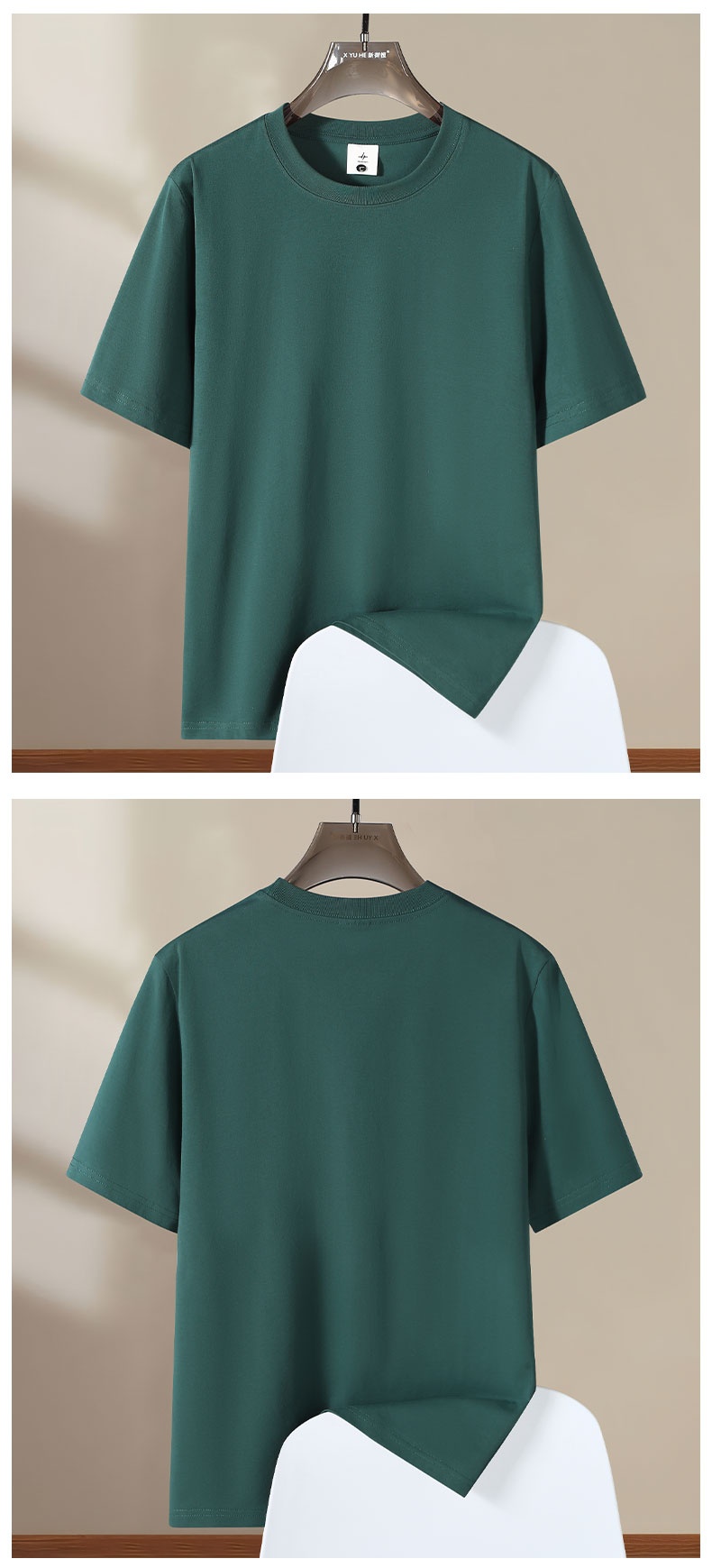 230g/㎡ Men's and women's same style Solona skin-friendly fabric short-sleeved T-shirt, European-sized large-sized advertising shirt, men's casual wear, cultural shirt, advertising shirt, new comfortable and breathable T-shirt detail image 9