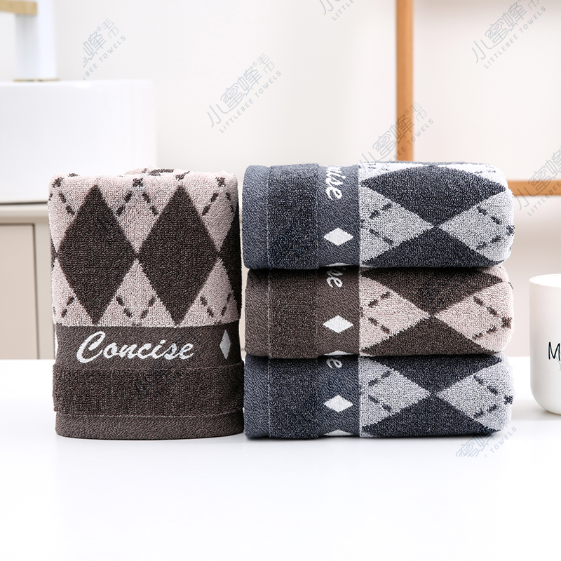 Checkered jacquard towel, soft and absorbent all-cotton couple towel, Little Bee towel. Product number: 702 pic 6