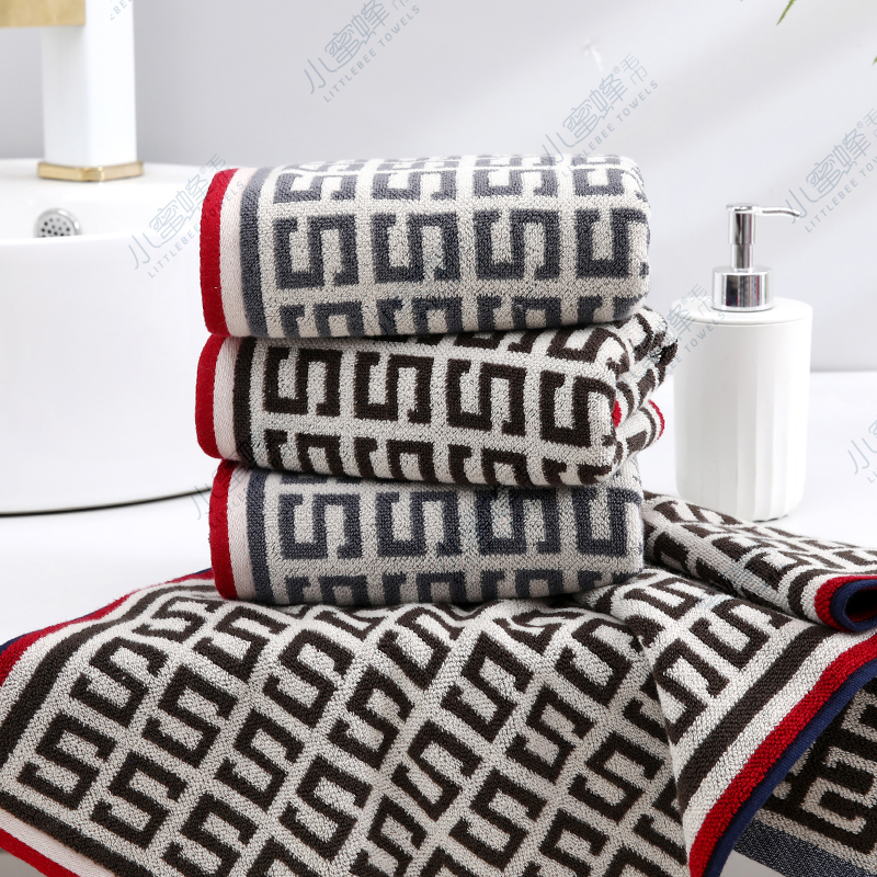 One-piece consignment of checkered pure cotton face towel, 32-strand thread domestic trend couple towel. Item number: 602 details Picture