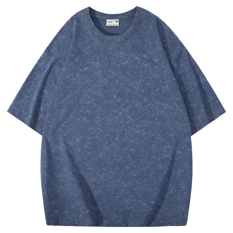 220g/㎡ 40-count double yarn off-the-shoulder style Solonna batik pure cotton T-shirt, men's same style advertising T-shirt, short-sleeved cultural T-shirt, men's casual wear, lightweight, breathable, sweat-absorbent, fashionable and trendy style detail image 16