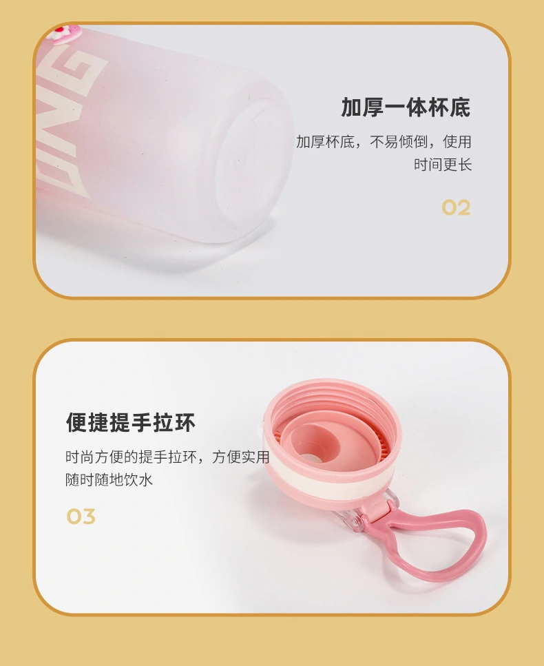 H164-HY-089 gradient color water cup, cross-border high-temperature resistant frosted direct drinking creative portable trendy water cup for men and women detail image 7