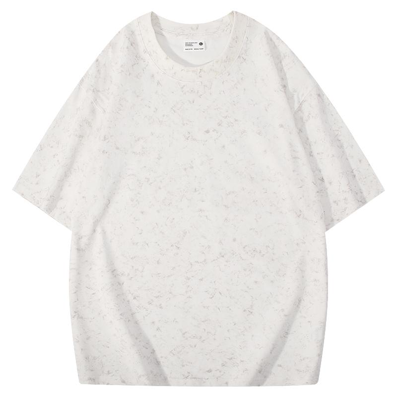 220g/㎡ 40-count double yarn off-the-shoulder style Solonna batik pure cotton T-shirt, men's same style advertising T-shirt, short-sleeved cultural T-shirt, men's casual wear, lightweight, breathable, sweat-absorbent, fashionable and trendy style detail image 10