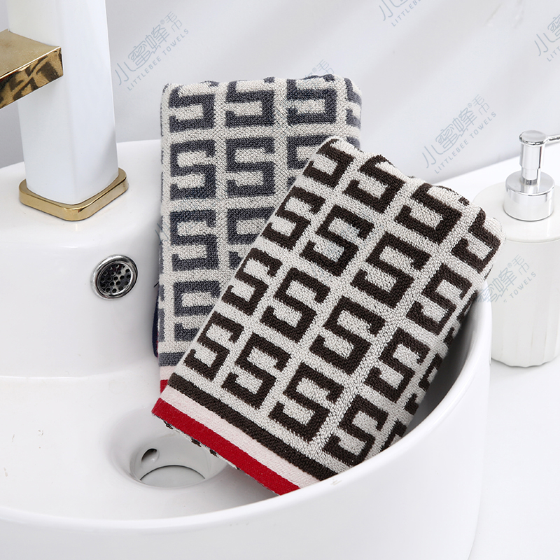 One-piece consignment of checkered pure cotton face towel, 32-strand thread domestic trend couple towel. Item number: 602 Specification image