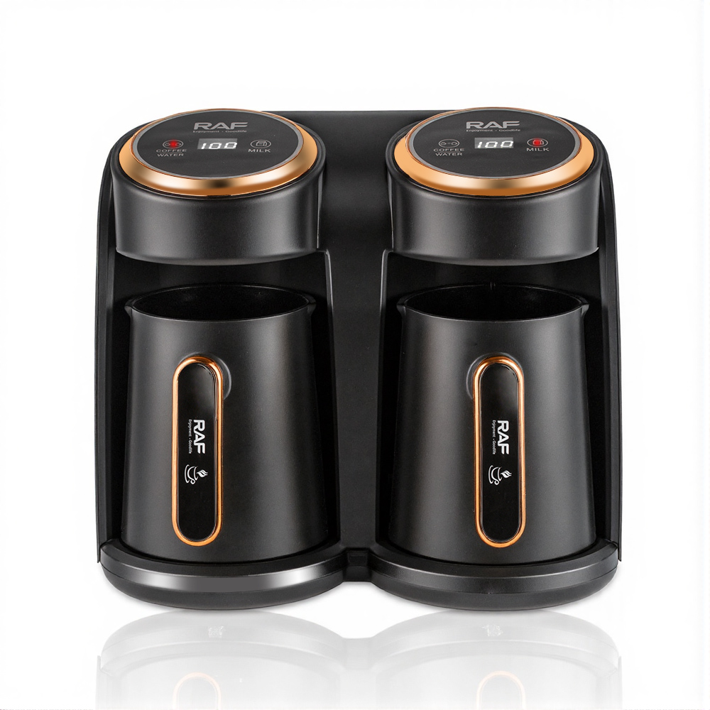 RAF European-style household heated coffee cup, new Turkish coffee pot, portable office coffee and tea brewing double cup Specification drawing