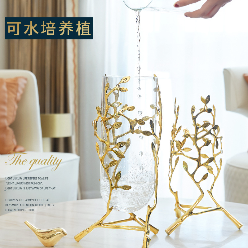 Hollowed-out tree-shaped electroplated golden vase, entrance hall, living room, home decoration, hotel, KTV, club, office decoration pic 5