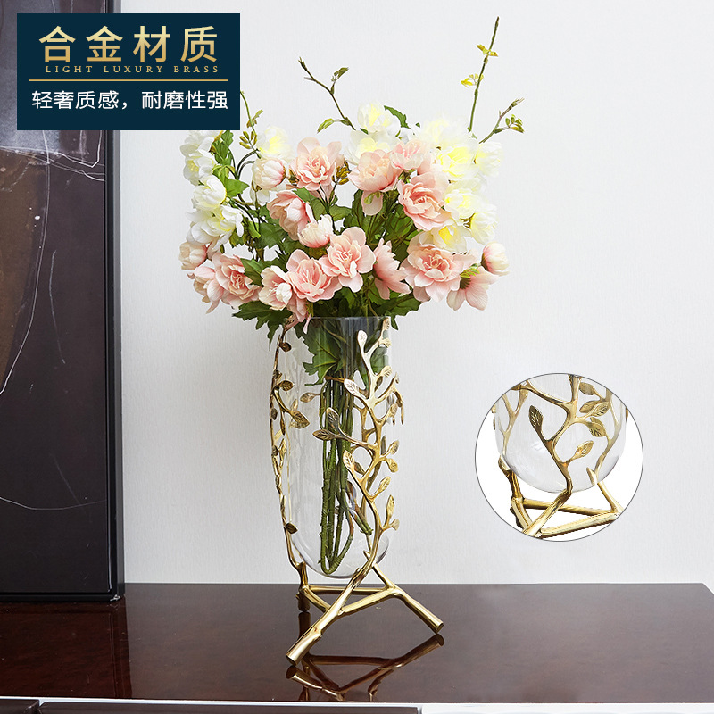 Hollowed-out tree-shaped electroplated golden vase, entrance hall, living room, home decoration, hotel, KTV, club, office decoration pic 8