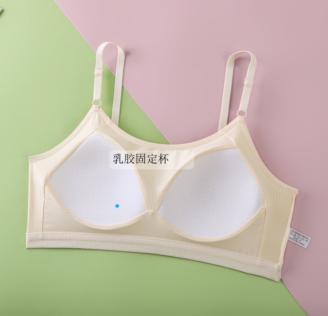 Junior high school girl underwear without steel rings, fixed cup, adjustable shoulder strap, ice silk thin vest for girls in the growth period Specification drawing