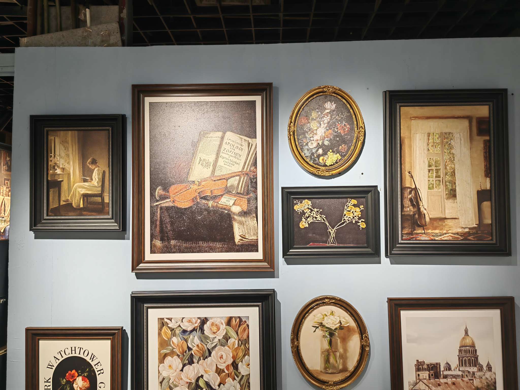 中古风组合系列沙发背景装饰画