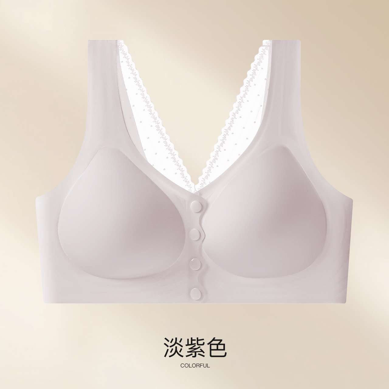 中老年内衣女妈妈固定杯无钢圈背心式前扣防下垂文胸透气夏季详情图14