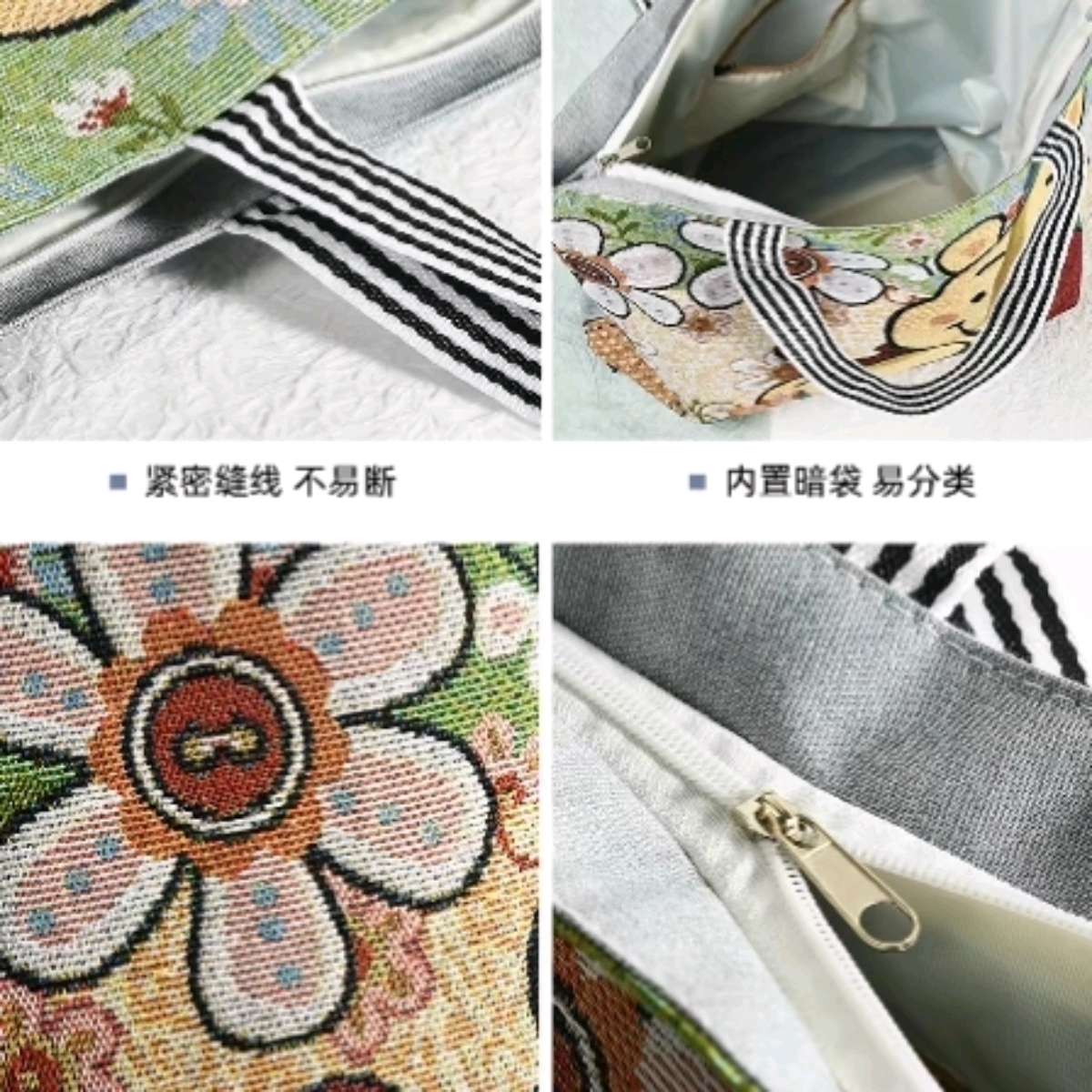 Canvas bag, women's grocery shopping bag, bag, work handbag, waterproof large bag, Oxford cloth canvas bag Specification image