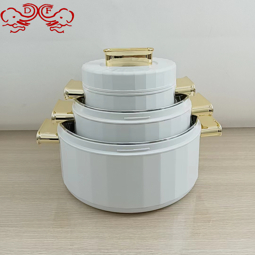 DF68907 Three-piece insulated pot set, plastic-steel fresh-keeping pot, large-capacity rice cooker with lid, lunch box, double-ear pot, export DF TRADINGHOUSE details Picture
