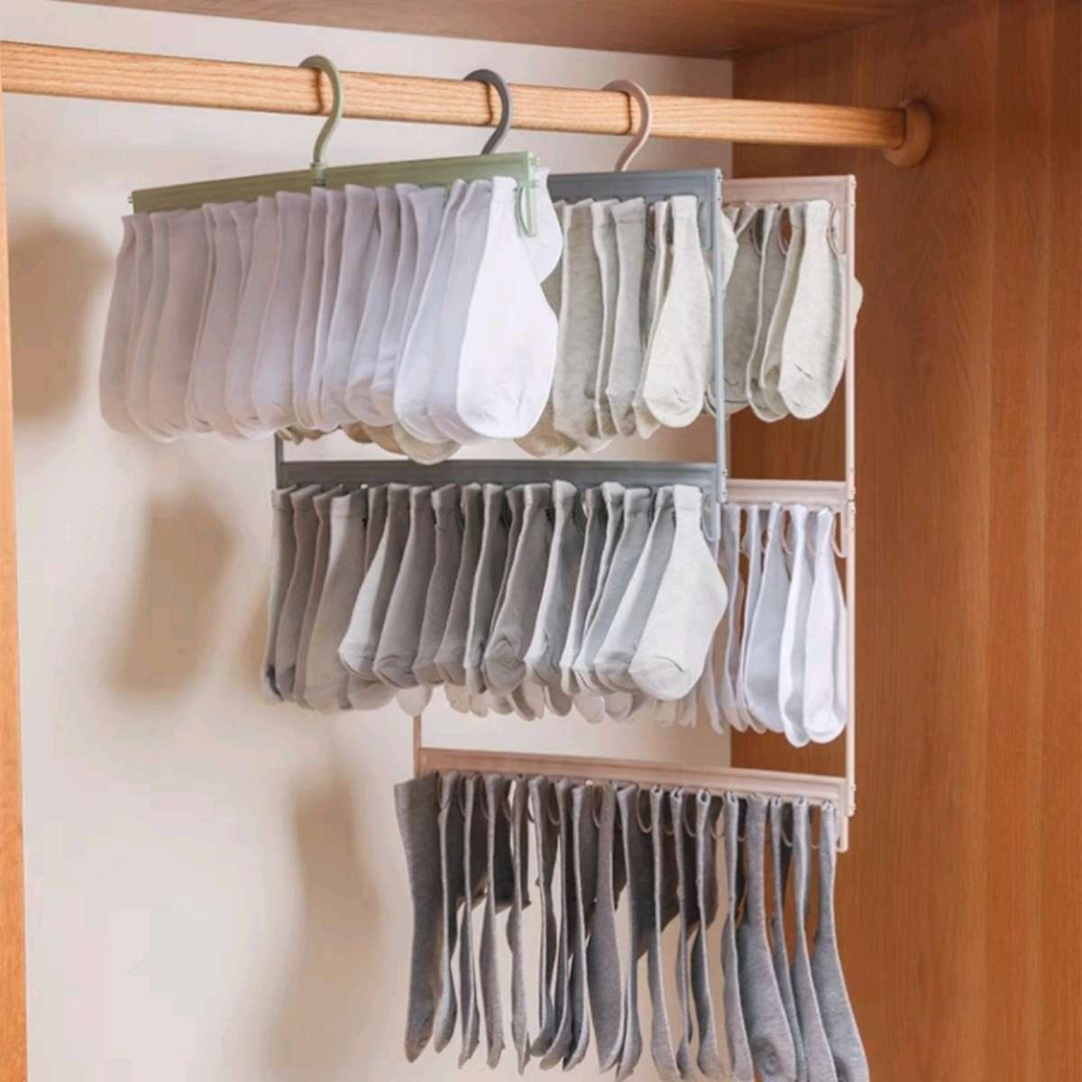 Double-layer 36-drying underwear and inner garment rack, space-saving cabinet, multi-layer storage rack, hanging rack, sock organization wonder Specification image