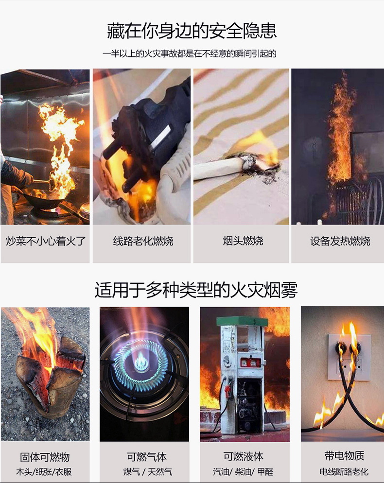 独立式烟感报警器 烟感器消防火灾探测报警器家用厨房 感烟探测器详情图7