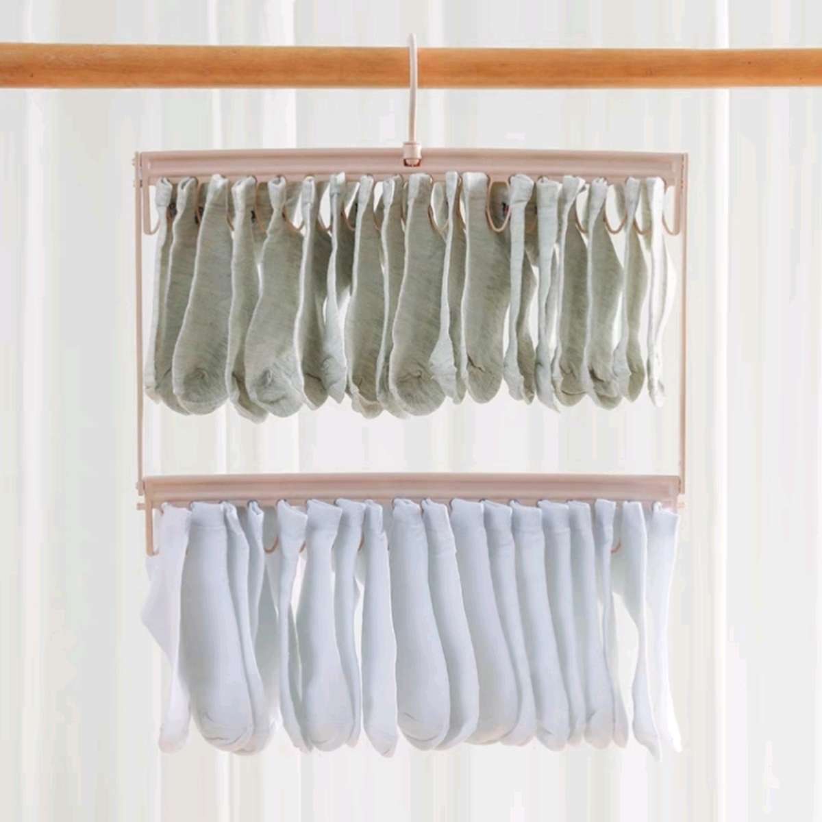 Double-layer 36-drying underwear and inner garment rack, space-saving cabinet, multi-layer storage rack, hanging rack, sock organization wonder details Picture