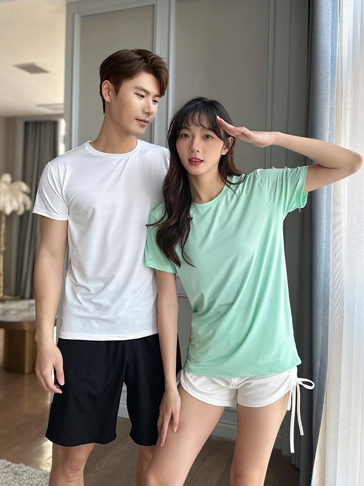 Cross-Border High-End Crystal Elastic Filament Four-Sided Elastic Quick-Drying Sportswear, Men's And Women's Same-Style Short-Sleeved T-Shirts, Advertising Shirts, Men's Casual Wear, Cultural Shirts, Advertising Shirts, T-Shirts, Comfortable, Breathable, Fashionable And Trendy
