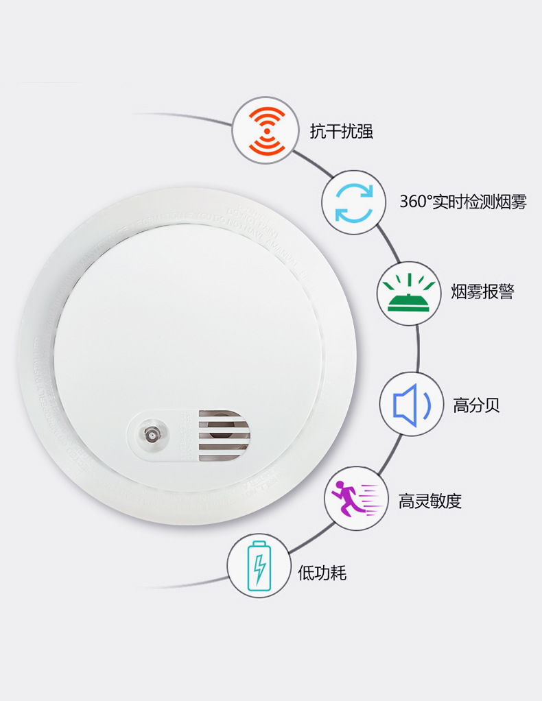 独立式烟感报警器 烟感器消防火灾探测报警器家用厨房 感烟探测器详情图8
