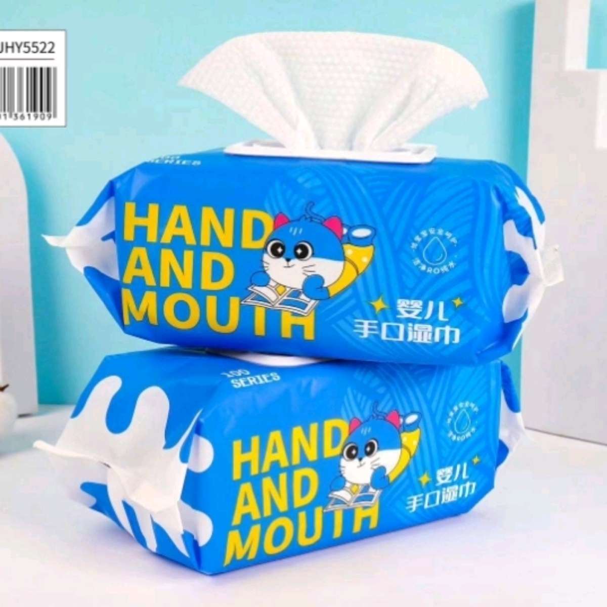 母婴口鼻嘴湿巾可擦皮肤旅行车载家居婴儿湿巾100张5522配料干净细节图