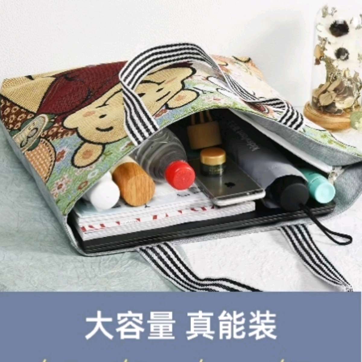 Canvas bag, women's grocery shopping bag, bag, work handbag, waterproof large bag, Oxford cloth canvas bag Application Scenario