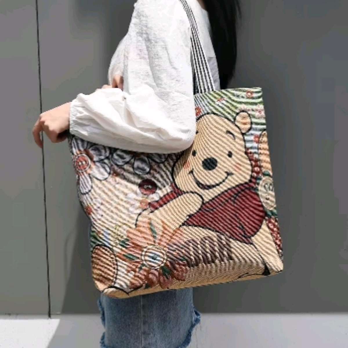 Canvas bag, women's grocery shopping bag, bag, work handbag, waterproof large bag, Oxford cloth canvas bag details Picture
