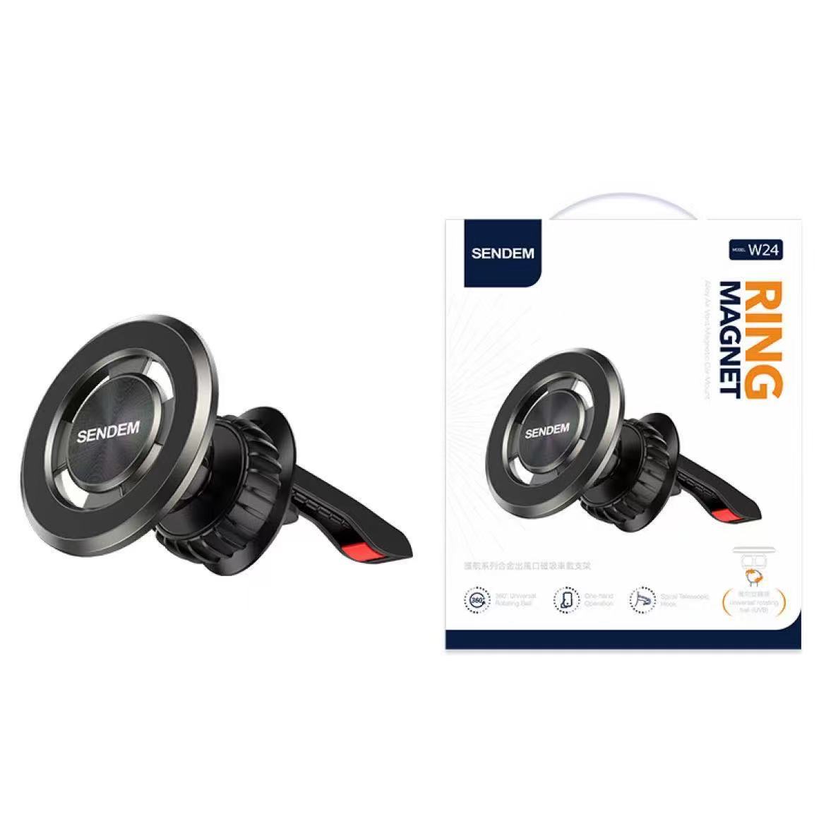 "Guardian Series mobile phone universal stand, alloy air outlet magnetic attraction car stand, silicon mobile phone car stand. Item Picture