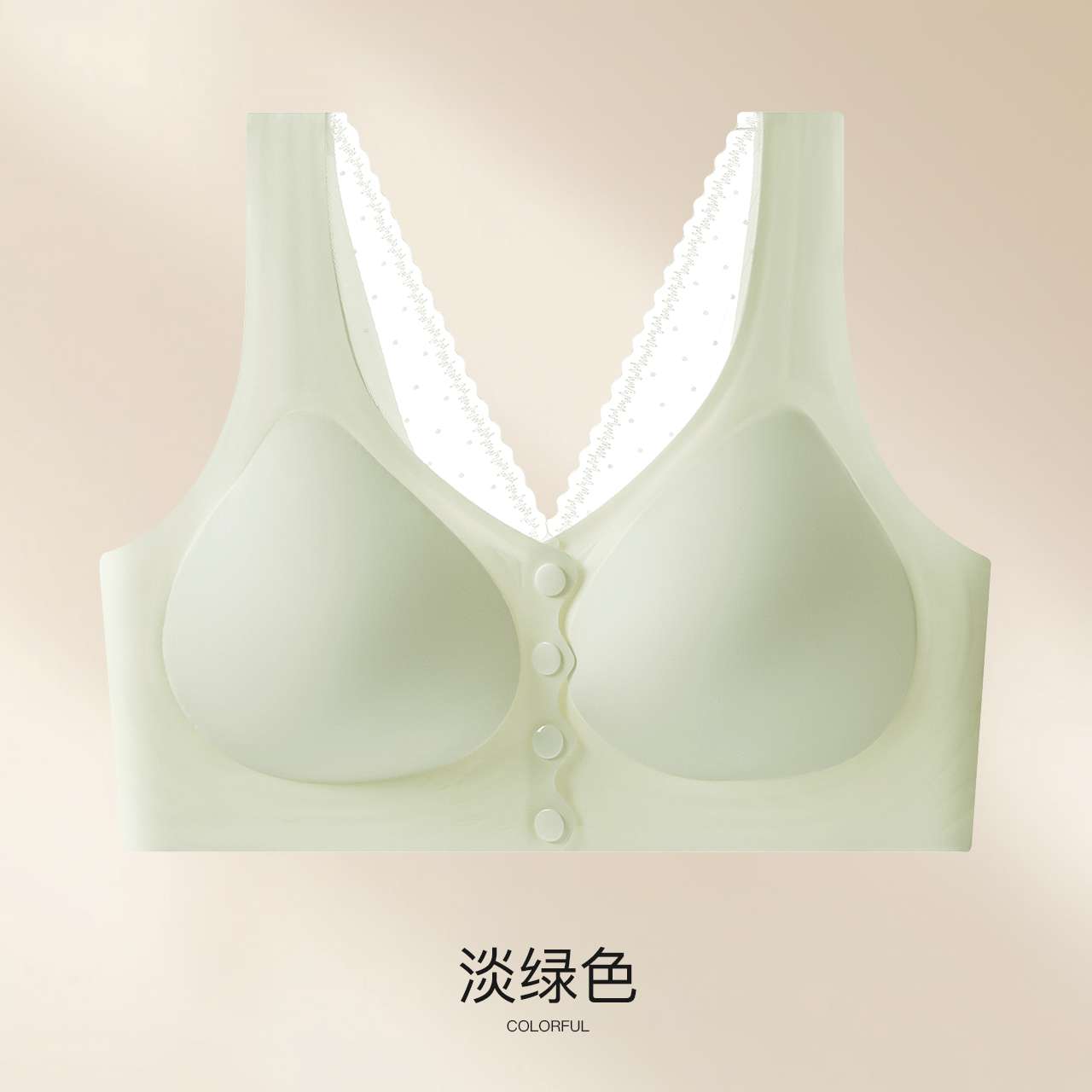 中老年内衣女妈妈固定杯无钢圈背心式前扣防下垂文胸透气夏季详情图12