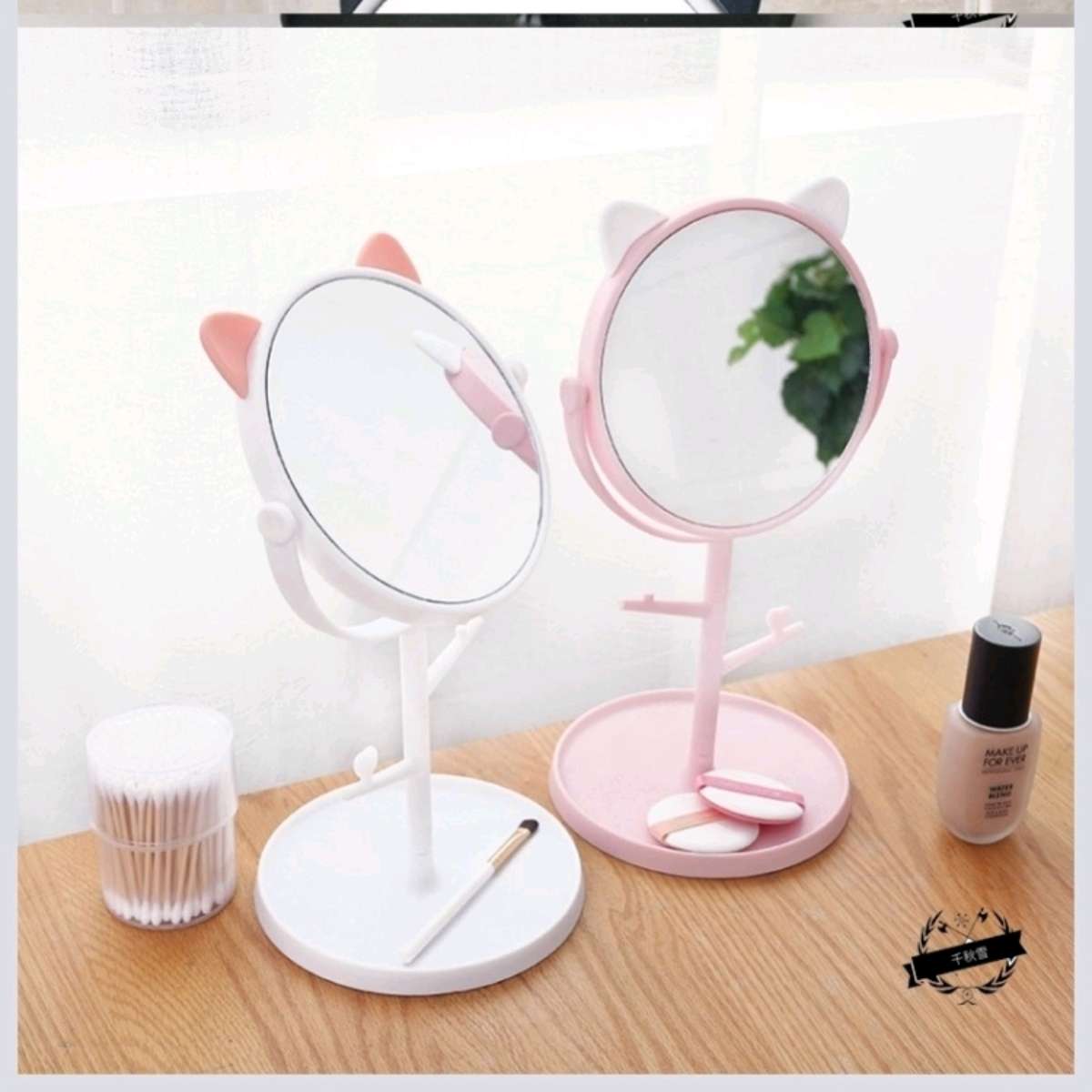 101A小镜子桌面可立办公室创意简约便携女生卧室多功能耐磨耐用清晰舒细节图