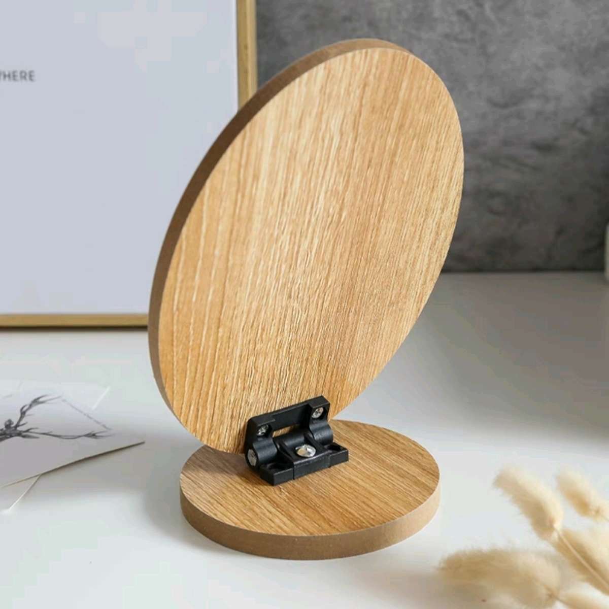 178小号号木质台式化妆镜女梳妆镜学生桌面镜子宿舍少女便携折叠可立细节图