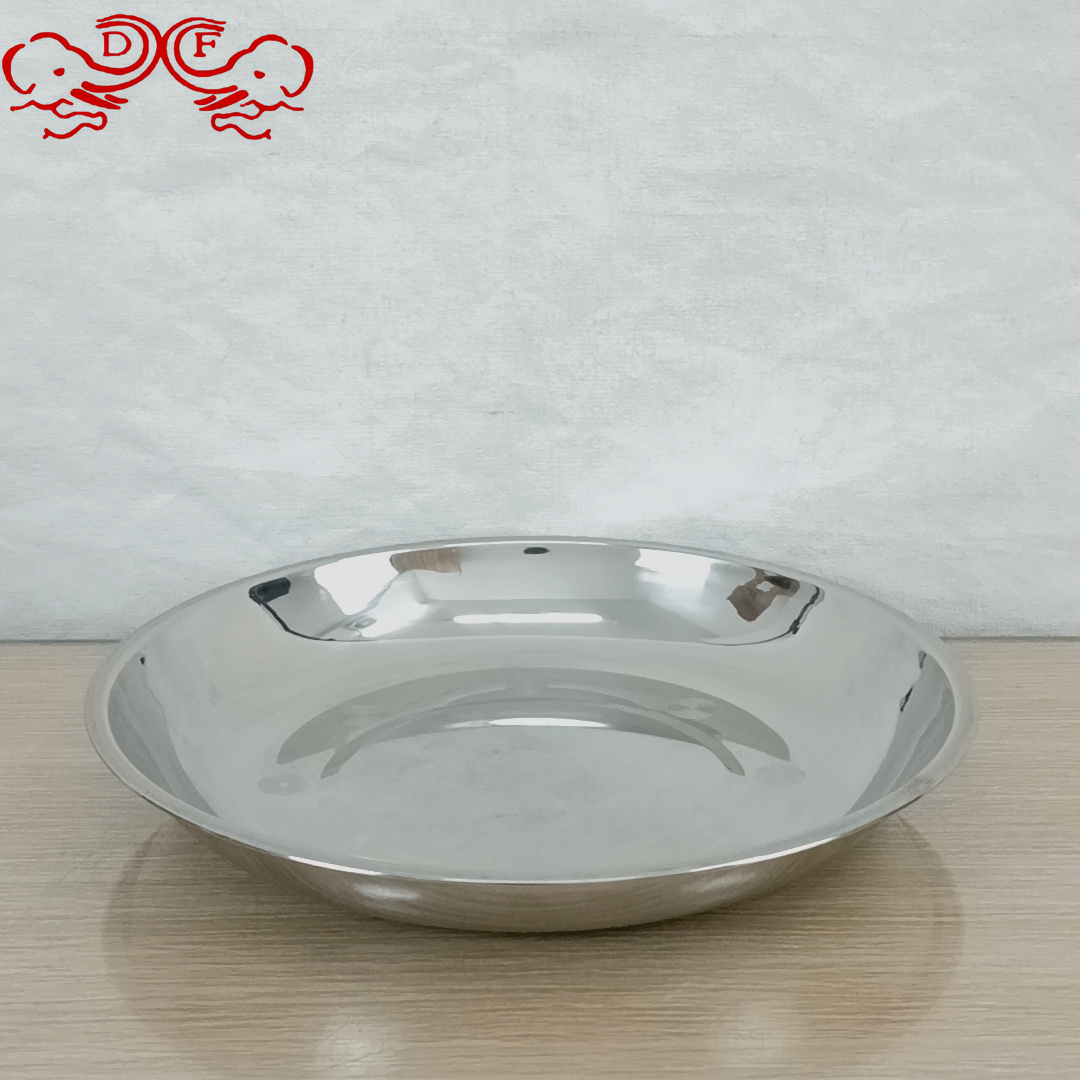 DF99165 thickened stainless steel plate, round plate, shallow plate, vegetable plate, barbecue plate, multi-purpose inventory, heart plate, vegetable plate, DF TRADINGHOUSE Application Scenario