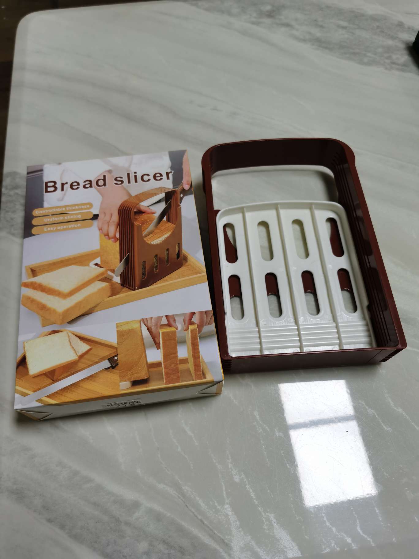 Bread slicer, toast slicer and divider, cutter, foldable slicing rack, household baking tools in stock Specification drawing