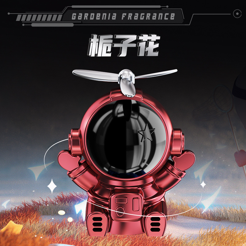 New solar-powered car decoration, Astronaut three-color rotating aroma diffuser, long-lasting fragrance, creative design for car decoration Item Picture