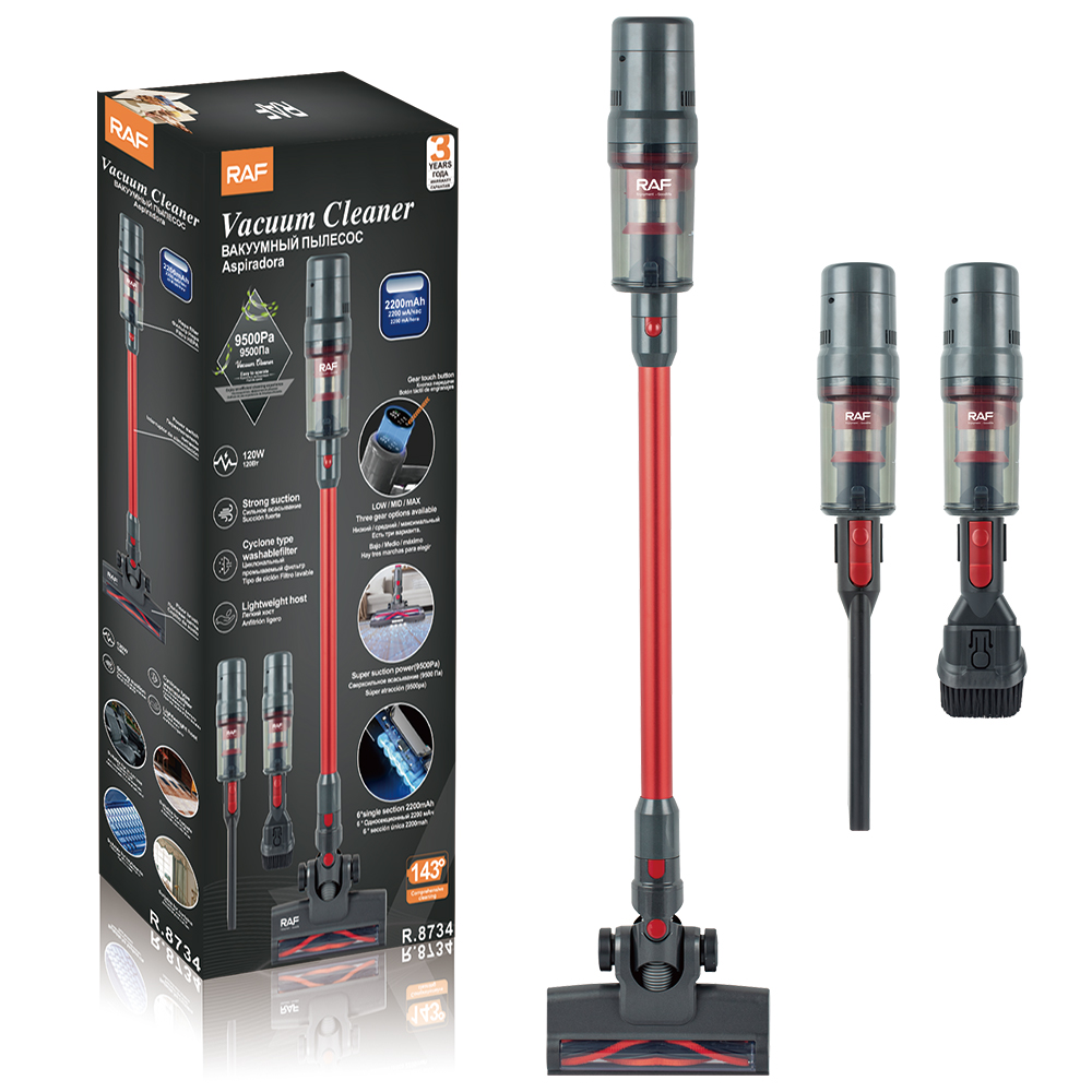 RAF European-standard cross-border cordless vacuum cleaner, household, car, handheld, high-power, portable, three-in-one with strong suction power details Picture