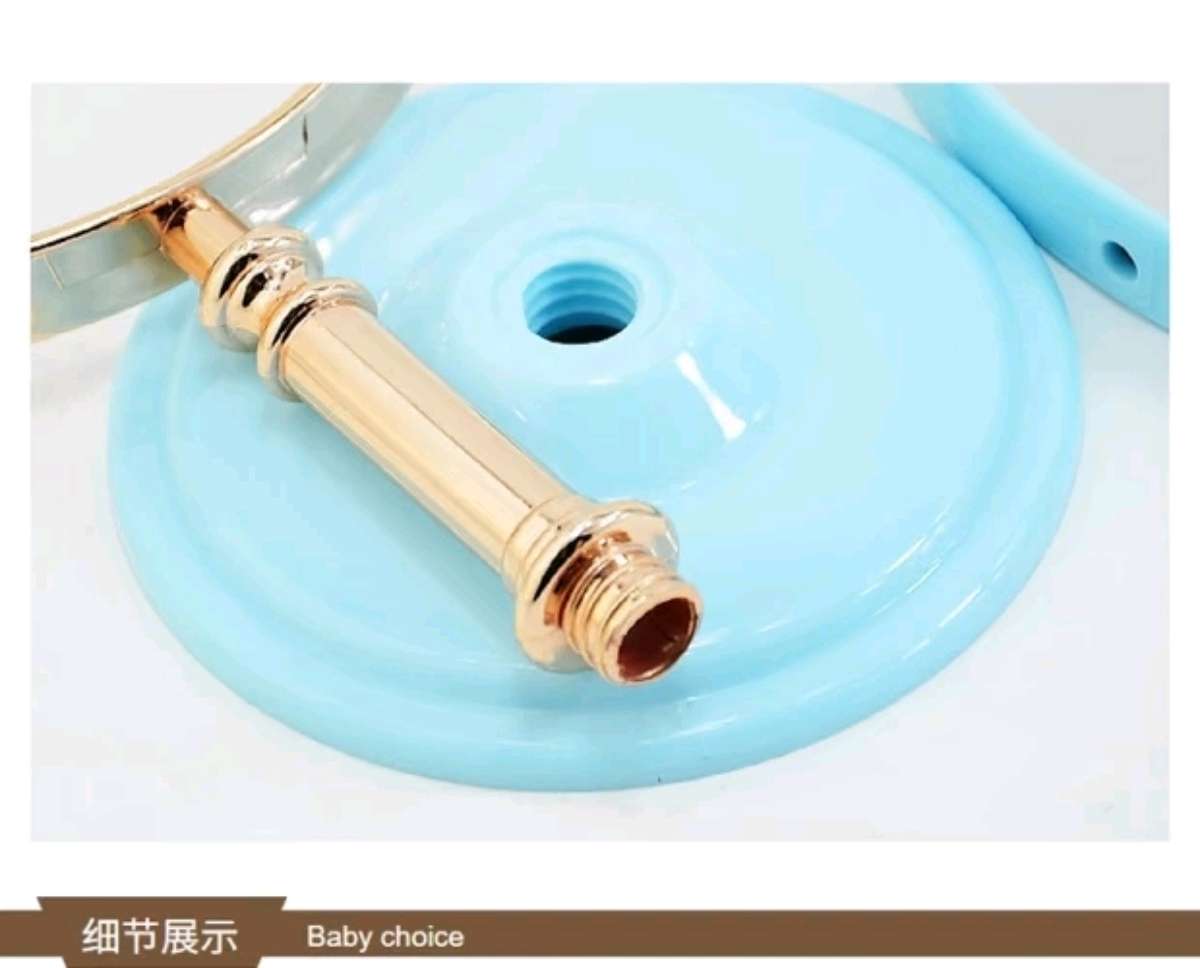 930实色圆形创意新款台式桌面化妆镜糖果色欧式旋转双面镜子女生化妆梳妆镜详情图4