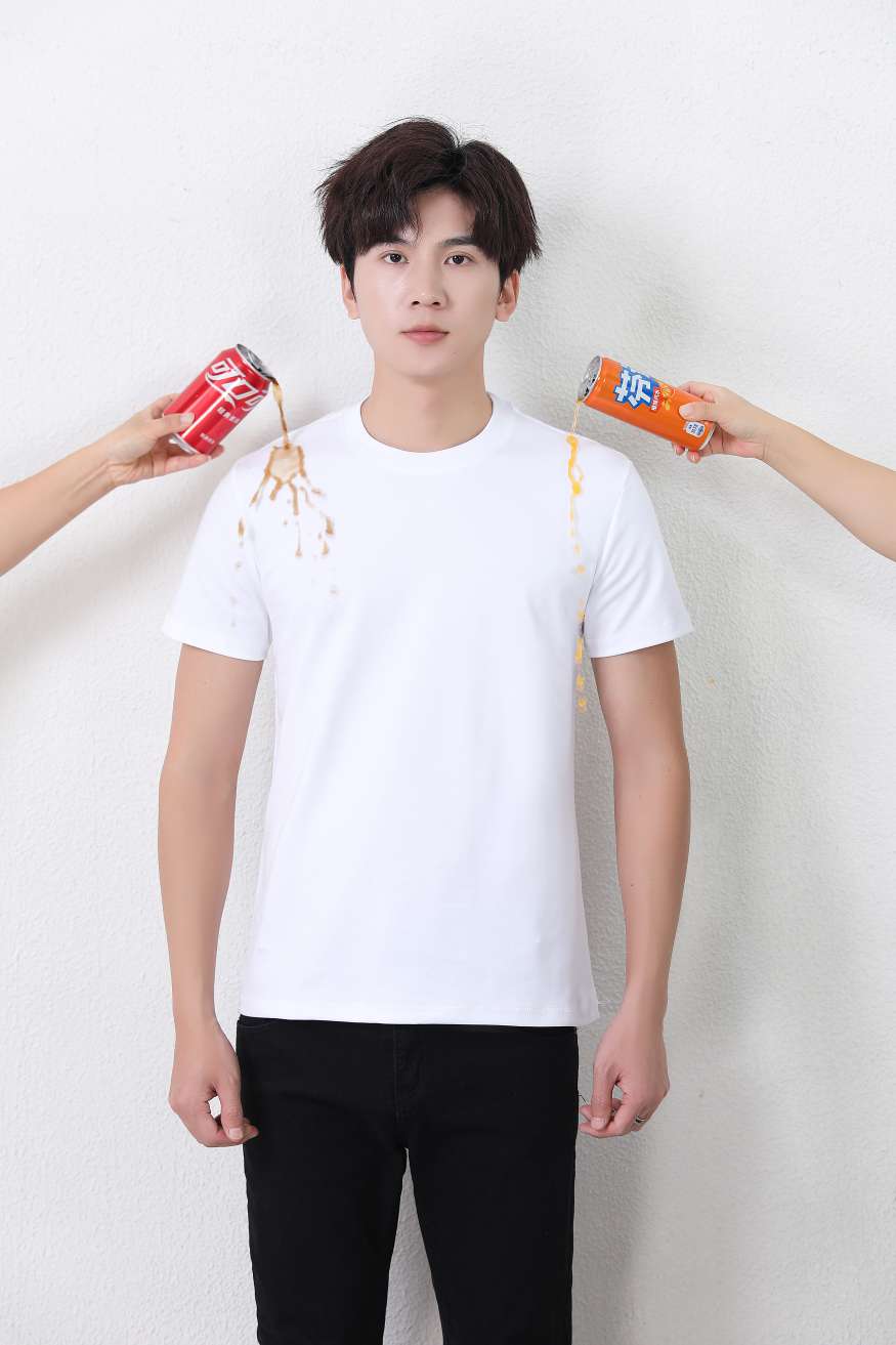 Three-proof lotus leaf technology waterproof, oil-proof and stain-proof short-sleeved advertising shirt, cultural shirt, men's casual wear, comfortable, breathable and fashionable new style Specification image