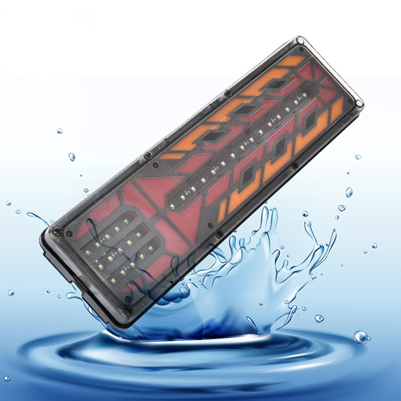 Money Leopard guided light taillights, truck brake lights, LED electronic 24V truck flow turn signals, car taillights factory direct sales Specification image