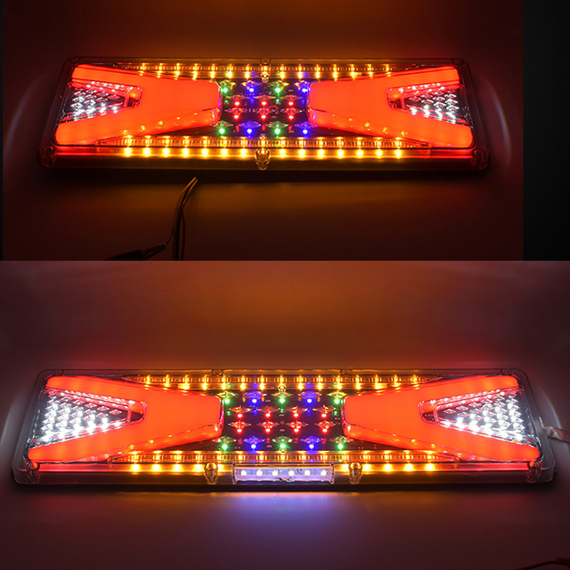 Factory direct sale of diamond imposing taillights, universal 24VLED flow truck taillights, diamond model taillights, truck taillights details Picture