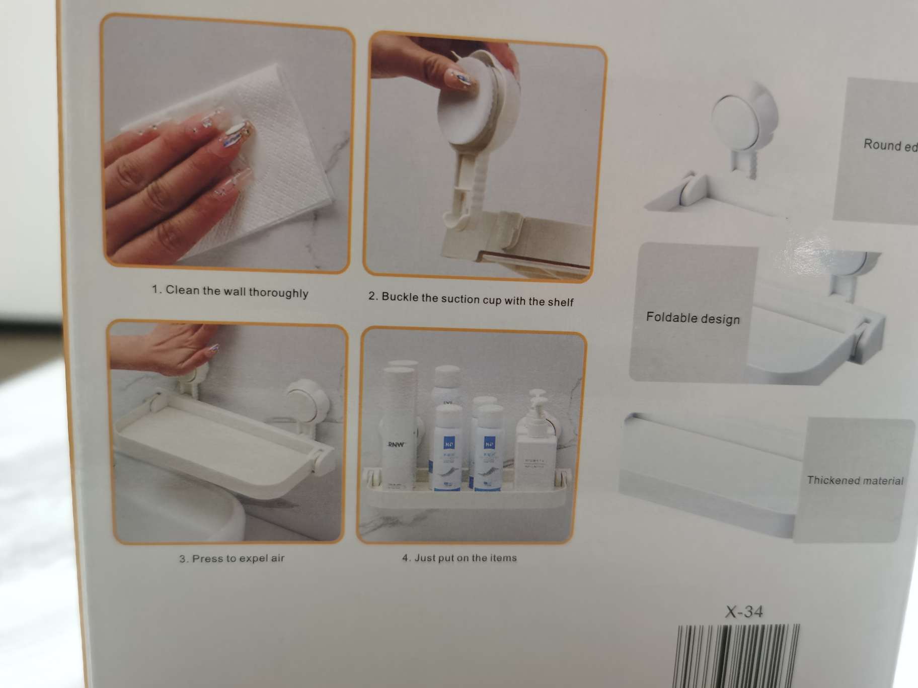 Bathroom and toilet draining storage rack, no need to drill holes, kitchen and living room wall-mounted, bedside storage and folding Item Picture