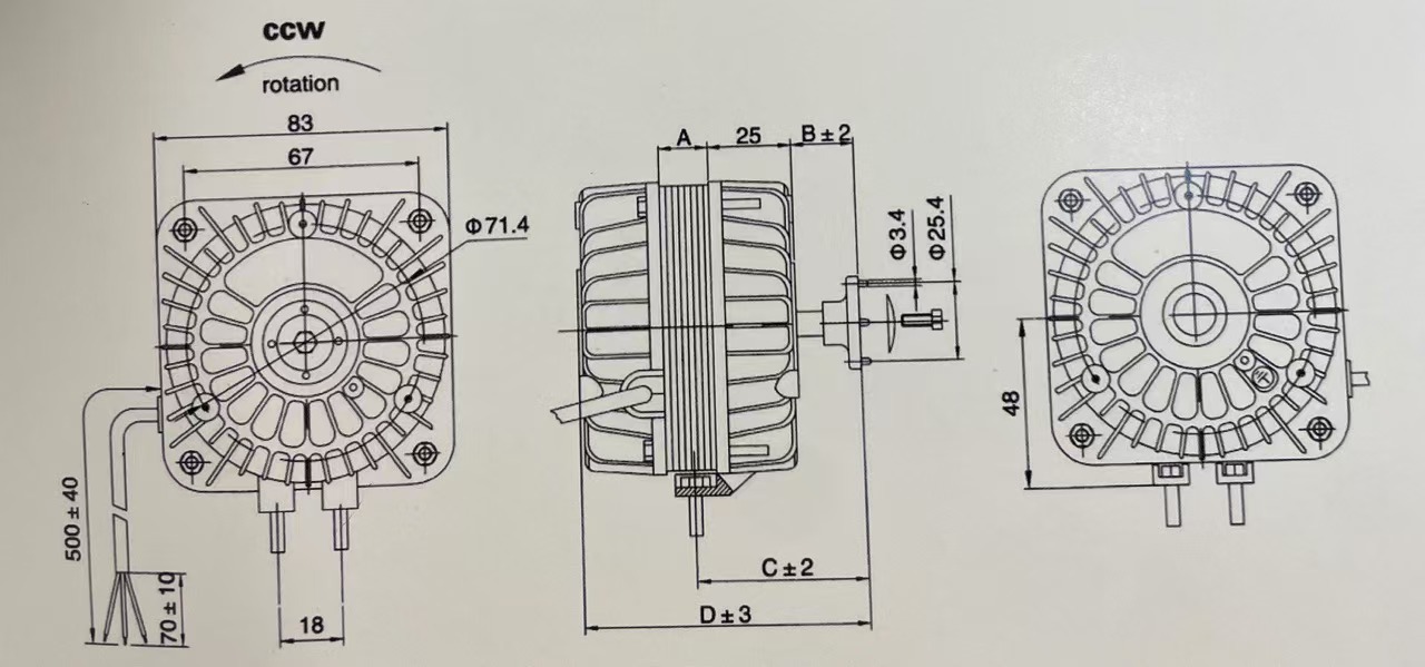 5w罩机电机铝线 冰箱冰柜电机 冷凝器 展示柜电机详情6