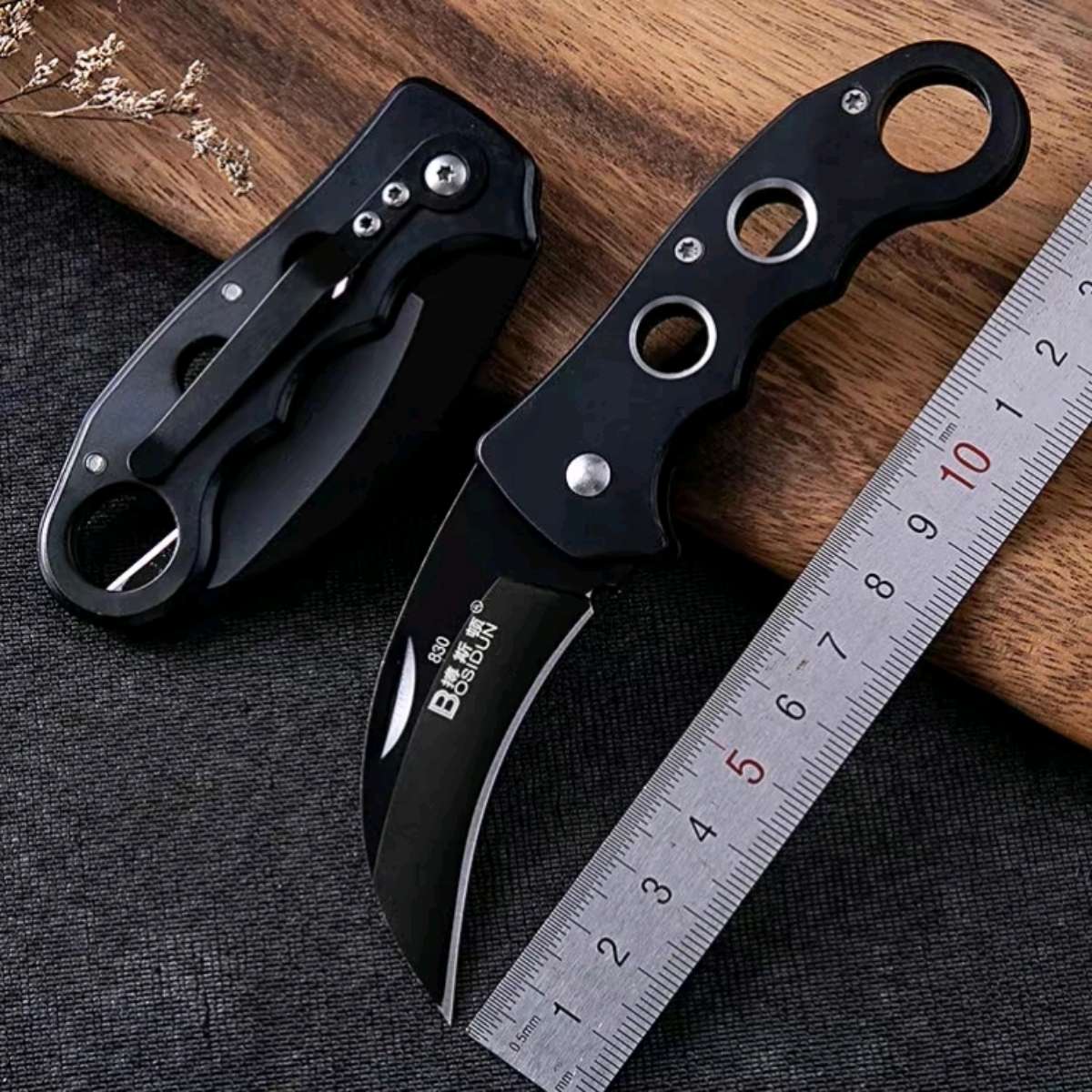 Wolf Warrior Portable high-hardness knife, folding knife, self-defense knife, survival curved knife, sharpening knife, mini outdoor eagle claw knife Item Picture