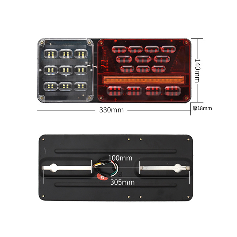 24VLED truck taillights, truck taillights, flowing strobe vehicle lights, tire lights, truck driving turn indication lights details Picture