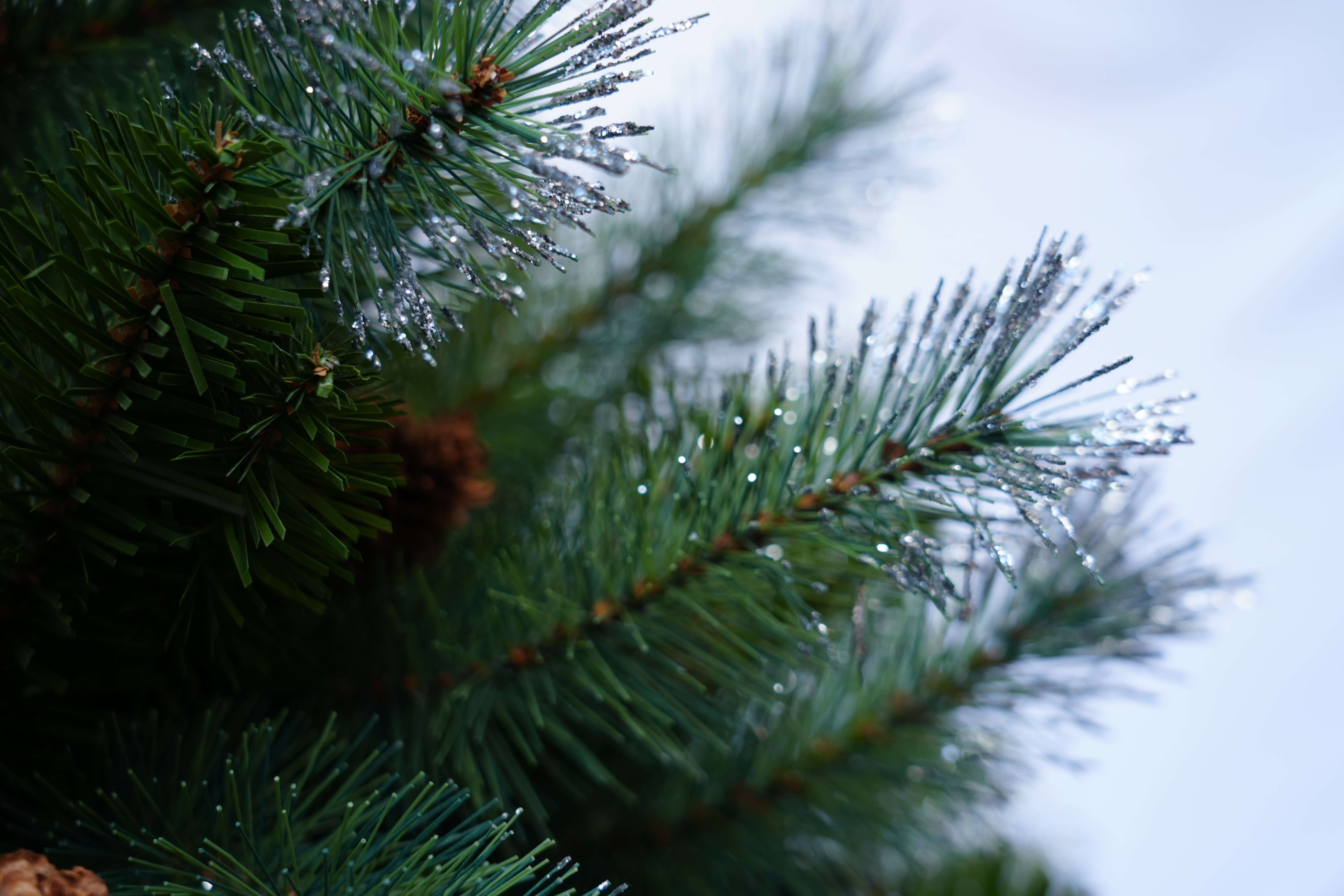 The 2025 new Christmas encrypted high-end mixed whitewashed Christmas tree is 1.8m/ 1.5m / 2.1m spray-painted cedar tree with pine needles details Picture