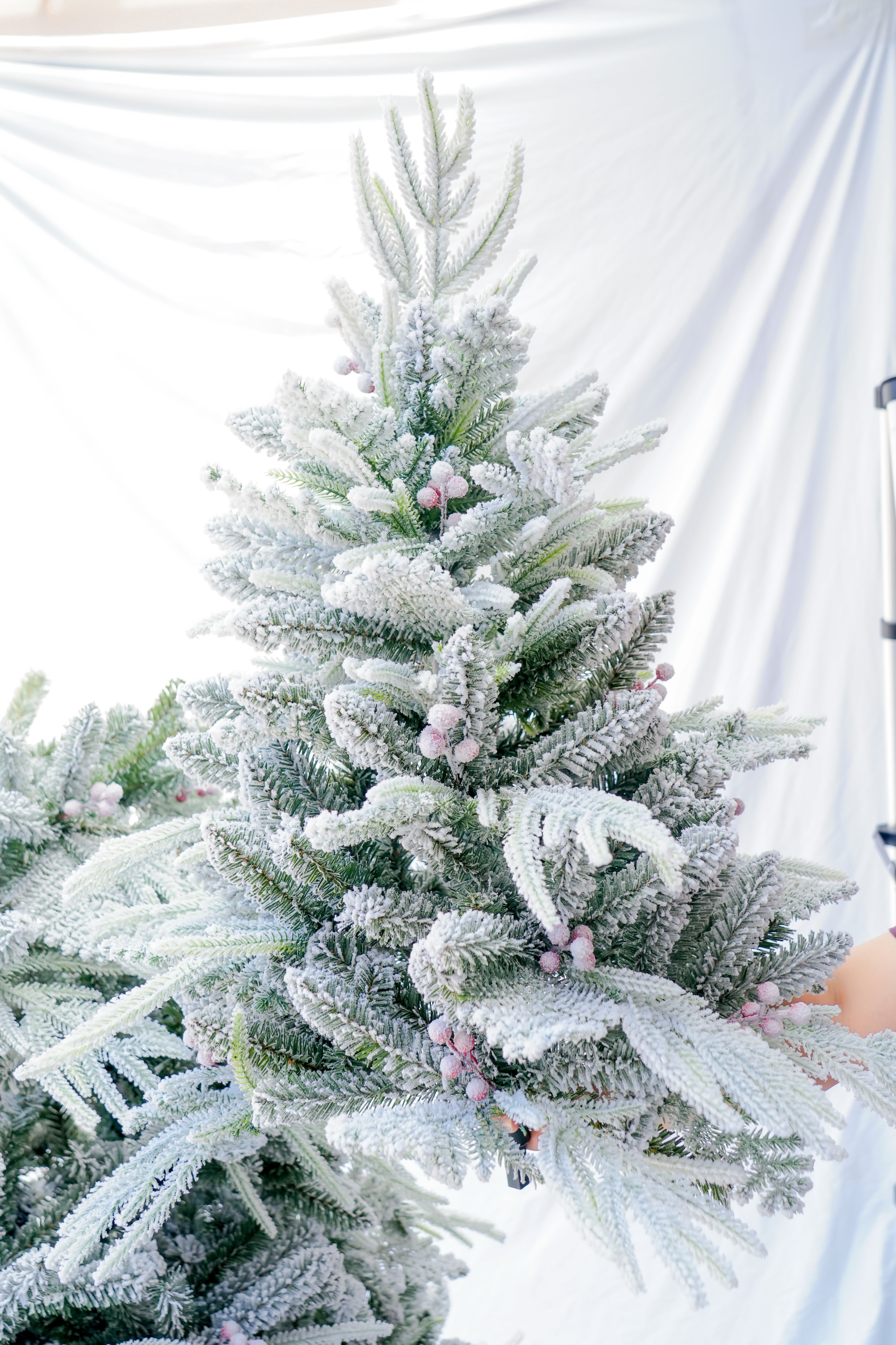 The 2025 new model 7523 1.5m, 1.8m, 2.1m cross-border best-selling PE mixed flocking snowfall Christmas tree details Picture