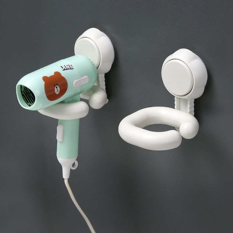 Plastic wall-mounted hair dryer rack for household bathroom and toilet without perforating suction cups details Picture
