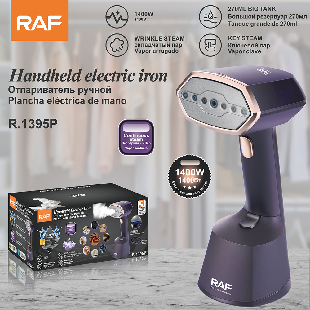 RAF European standard handheld steam ironing machine, wet and dry iron, portable household small folding electric iron for ironing clothes details Picture