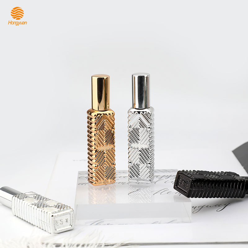 12ml square rhombic patterned transparent glass perfume bottles, spray bottles, cosmetic packaging empty bottles, portable sample bottles in stock pic 4