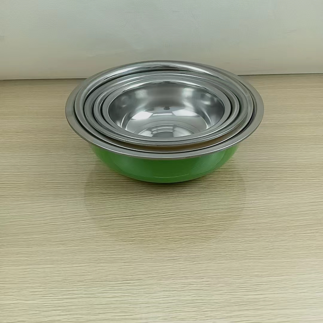 DF68852套装彩色不锈钢盆子加深厚大汤盆调料缸洗菜盆彩色打蛋盆DF TRADING HOUSE详情图4