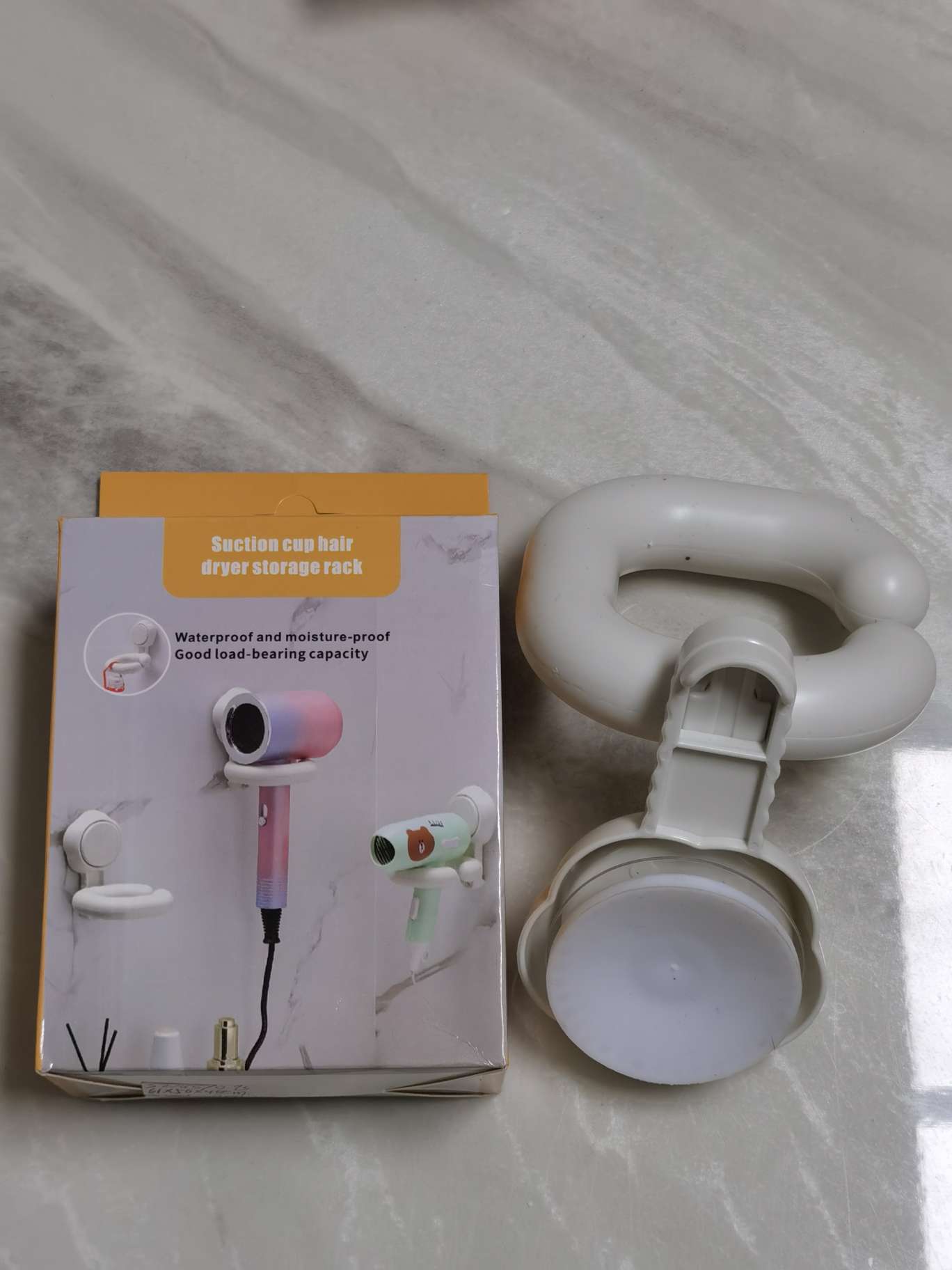 Plastic wall-mounted hair dryer rack for household bathroom and toilet without perforating suction cups undefined