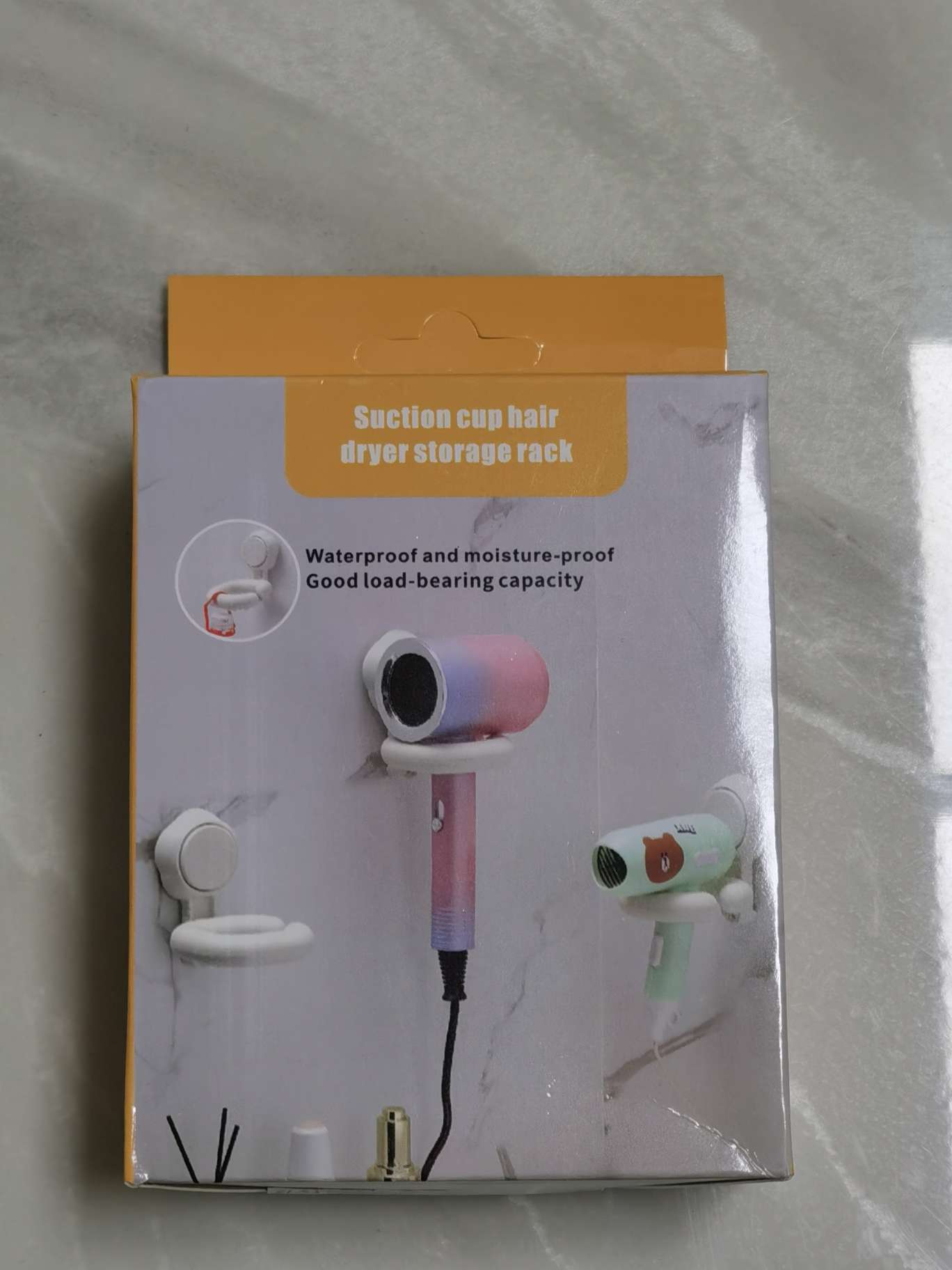 Plastic wall-mounted hair dryer rack for household bathroom and toilet without perforating suction cups full figure