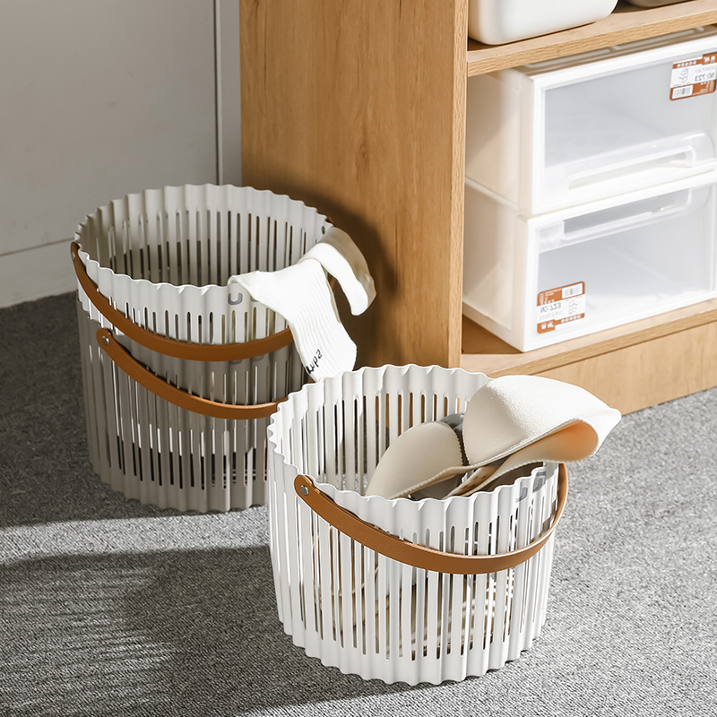 S41-9185 plastic woven basket, picnic small hand-held vegetable frame, fruit storage basket, new retro desktop storage basket detail image 12