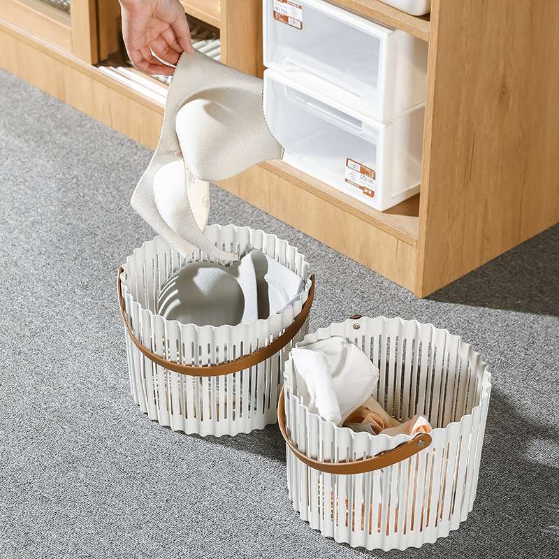 S41-9185 plastic woven basket, picnic small hand-held vegetable frame, fruit storage basket, new retro desktop storage basket detail image 10